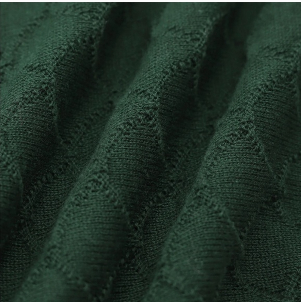 Rihoas Dark Green Scalloped Sweater With Pearl Buttons NWT - Picture 5 of 8